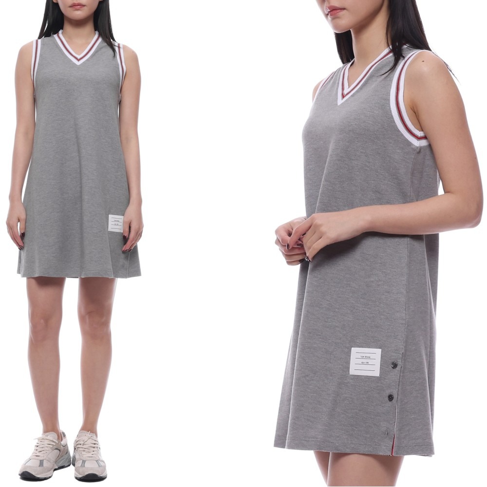 24SS 여성 피케 스트라이프 민소매 원피스 (FJD108A 00050 055 24S)
