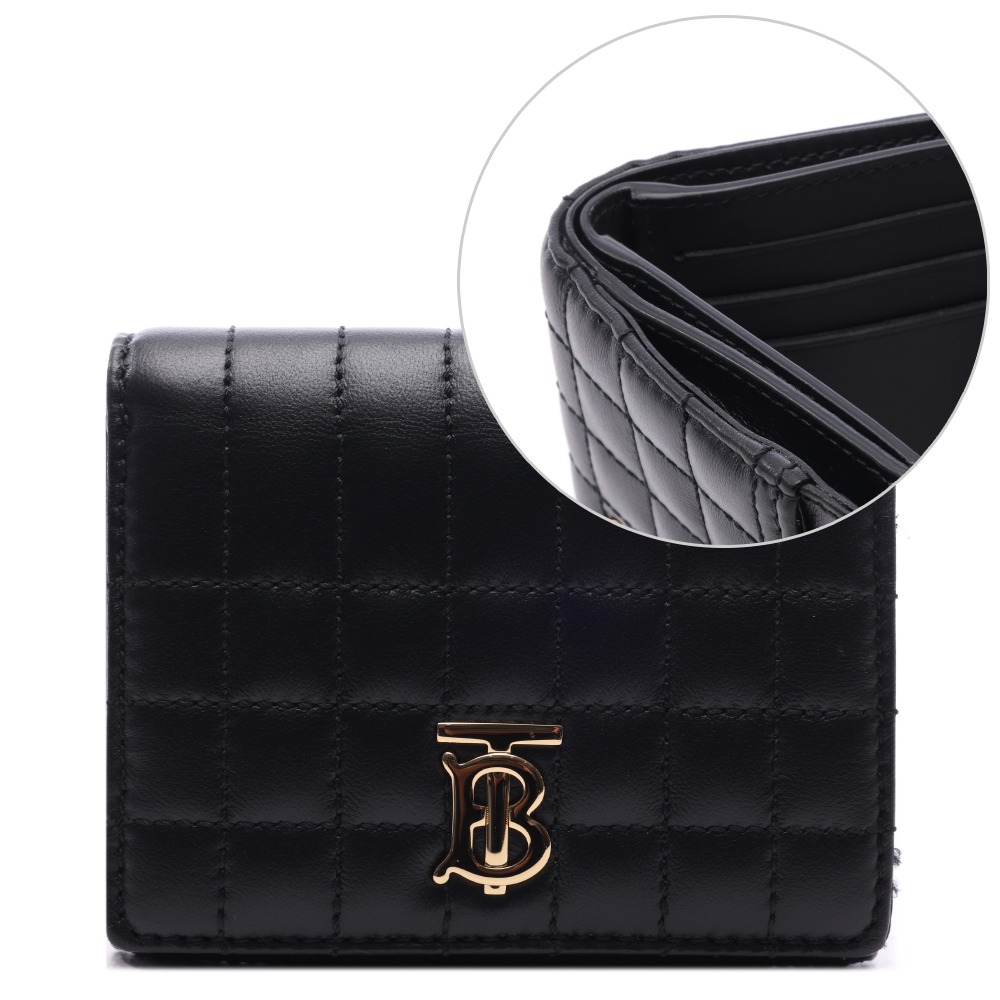 24SS 여성 롤라 퀼팅 3단 반지갑 (8062372 BLACK LIGHT GOLD 24S)
