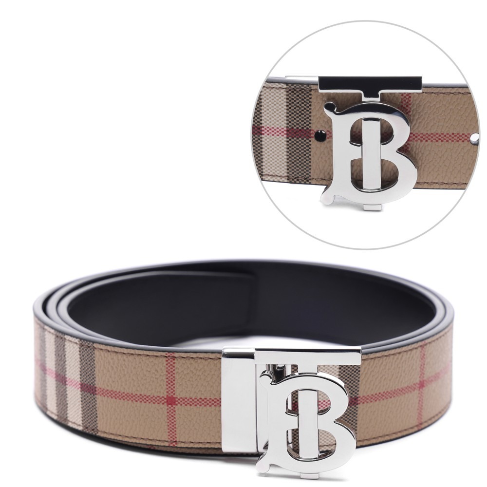 24SS 남성 TB 체크 양면 벨트 (8069853 ARCHIVE BEIGE SILVER 24S)