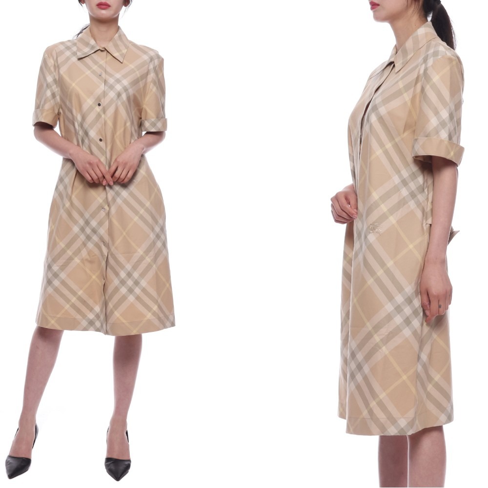 24SS 여성 체크 셔츠 원피스 (8083547 FLAX 24S)