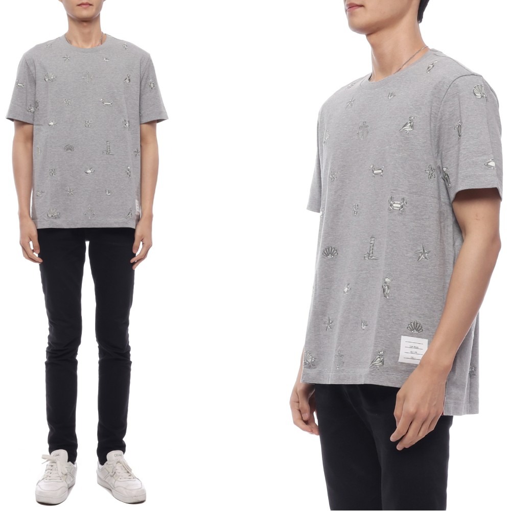 24SS 남성 노티컬 자수 반팔티셔츠 (MJS254E 00042 055 24S)
