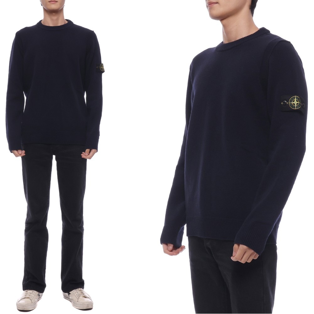 24FW 남성 와펜 패치 크루넥 울 니트 (8115508A3 A0020 24F)