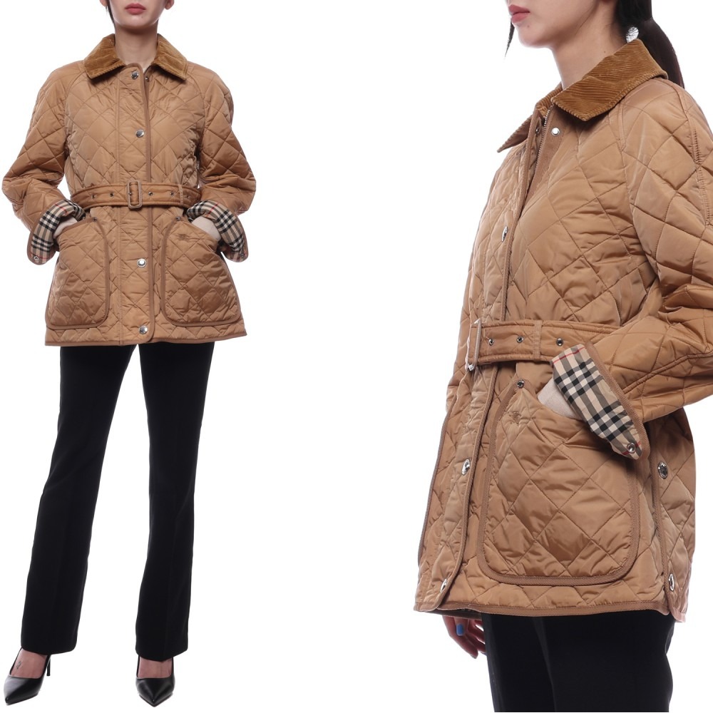 24FW 여성 코듀로이 다이아몬드 퀼팅 재킷 (8071842 ARCHIVE BEIGE 24F)