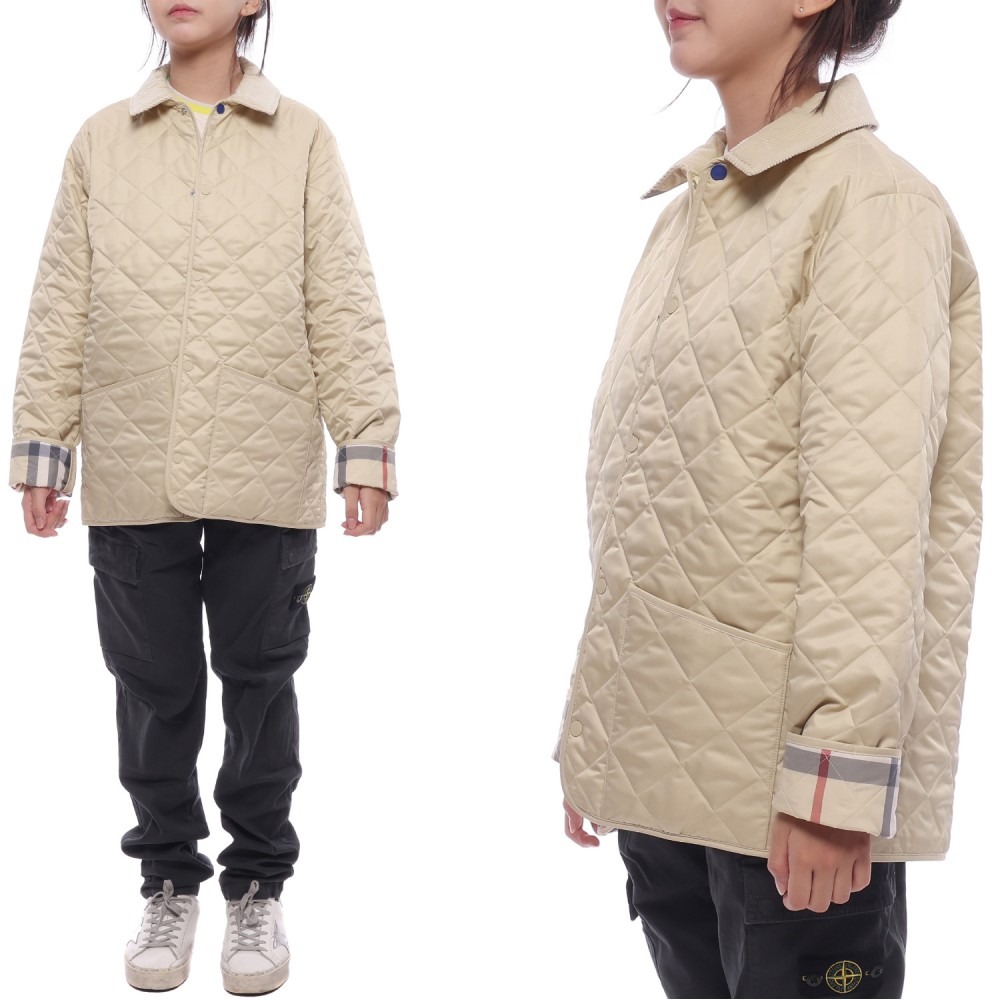 24FW 코듀로이 다이아몬드 퀼팅 재킷 (8092457 PALE STONE 24F)