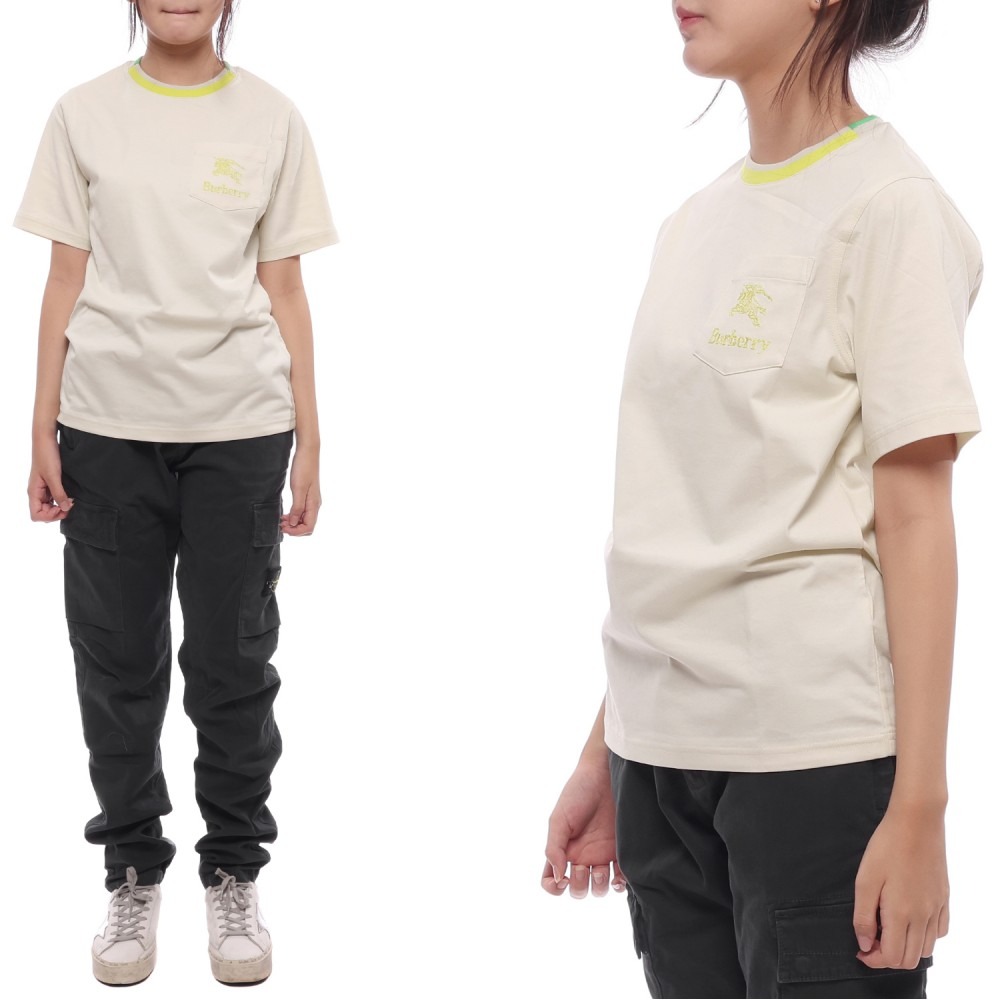 24SS EKD 로고 자수 반팔티셔츠 (8079784 WHEAT 24S)