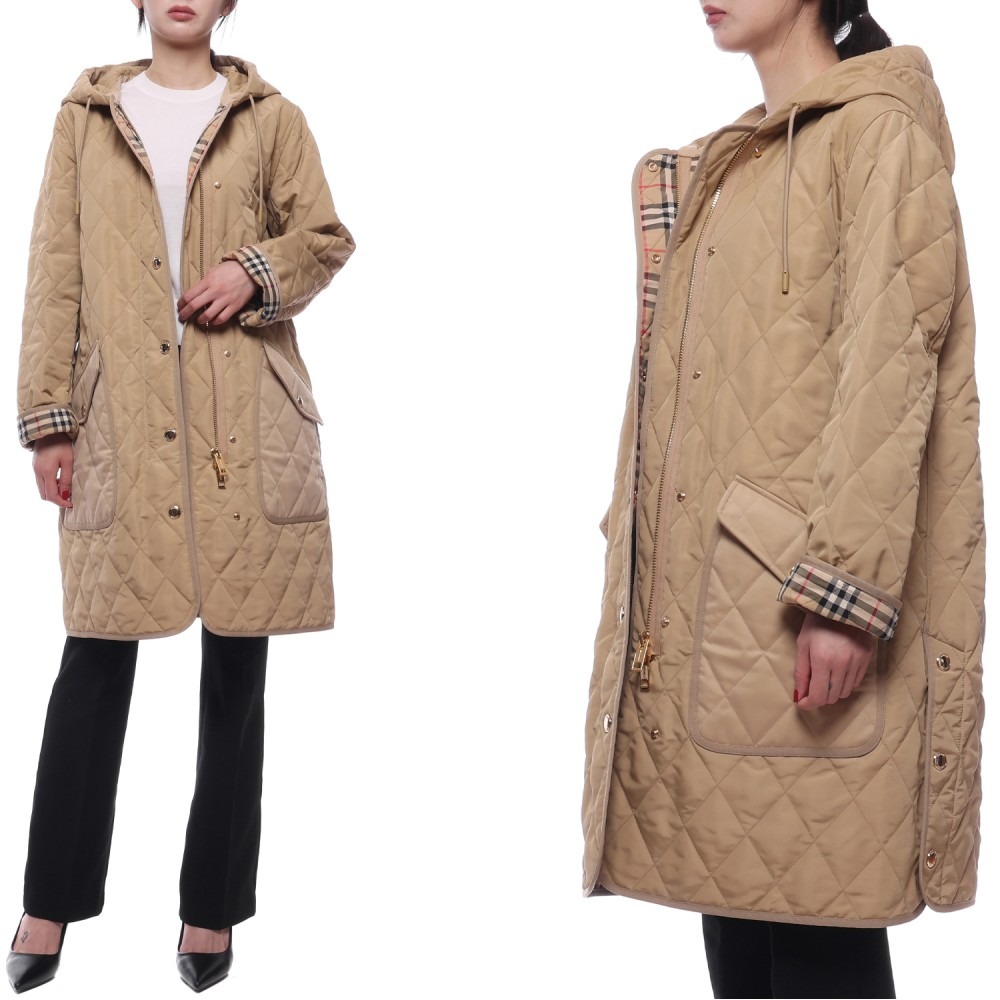 24FW 여성 록스비 퀼팅 후드 코트 (8096352 ARCHIVE BEIGE 24F)