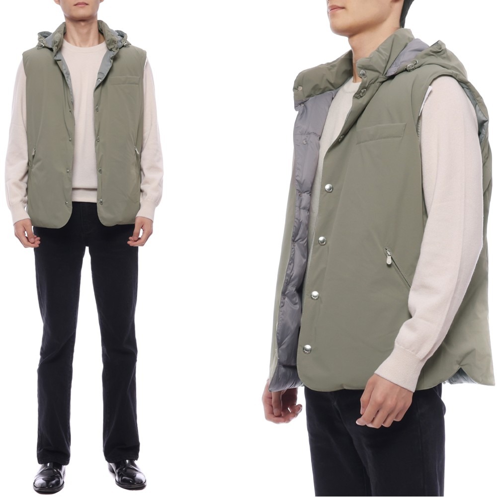 24FW 남성 후드 다운 패딩 조끼 (MM4911775 CRY56 24F)