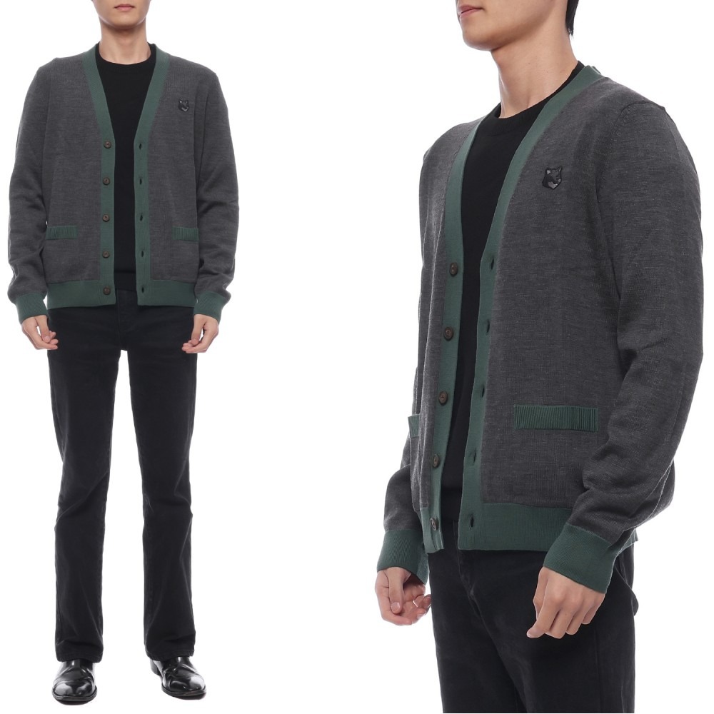 24FW 남성 볼드 폭스헤드 패치 울 가디건 (NM00507KT1036 H170 24F)
