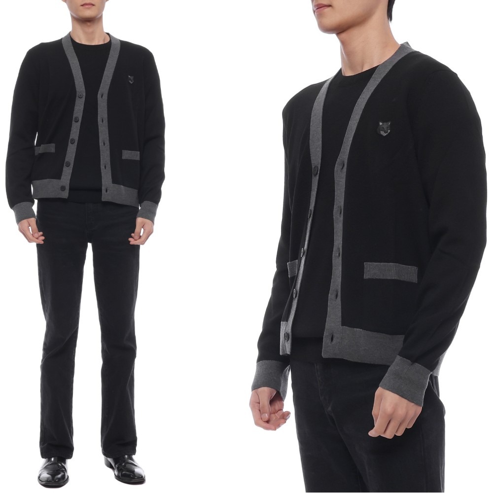 24FW 남성 볼드 폭스헤드 패치 울 가디건 (NM00507KT1036 P199 24F)