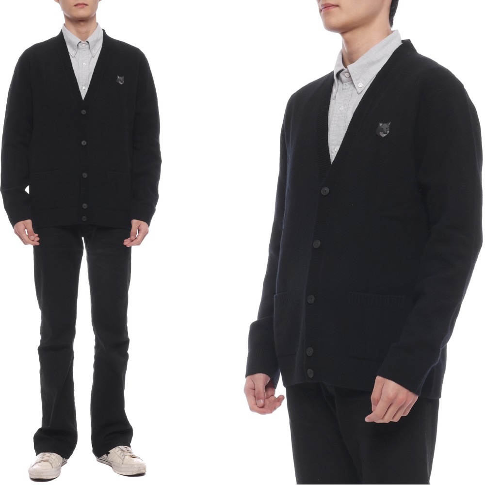 24FW 남성 볼드 폭스헤드 패치 울 가디건 (NM00506KT1006 P199 24F)
