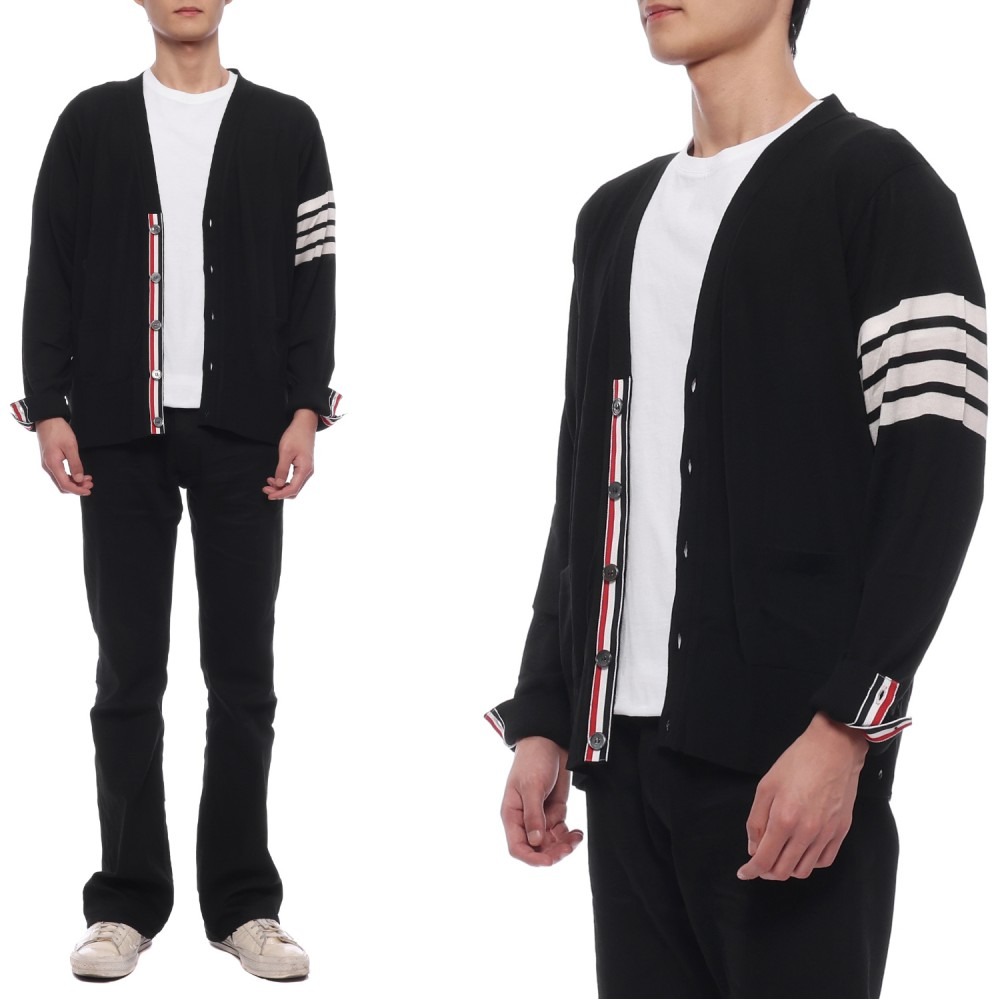 24FW 남성 사선 스트라이프 울 가디건 (MKC002A Y1014 001 24F)