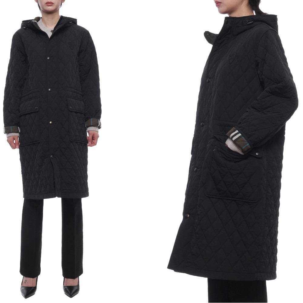 24FW 여성 다이아몬드 퀼팅 롱점퍼 (8096919 BLACK SNUG 24F)