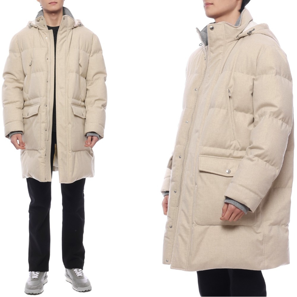 24FW 남성 울 플란넬 다운 롱패딩 (MM4631827 CID85 24F)