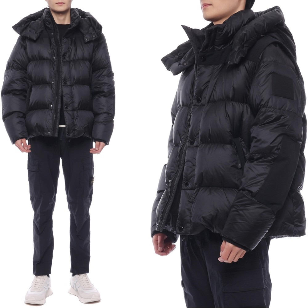 24FW 남성 디태처블 슬리브 후드 패딩 (8096382 BLACK 24F)
