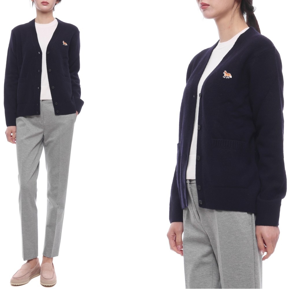 24FW 여성 베이비 폭스 패치 박시 가디건 (LW00507KT1006 P480 24F)