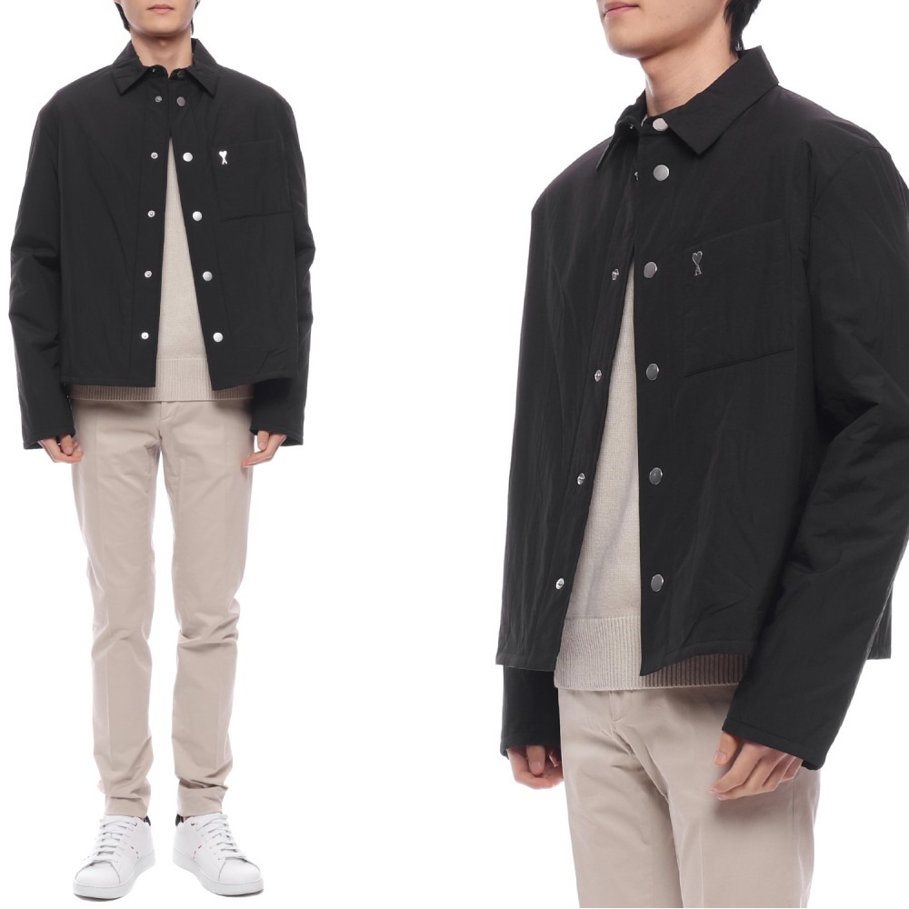24FW 남성 하트 로고 패디드 재킷 (HJK238 PA0009 001 M 24F)