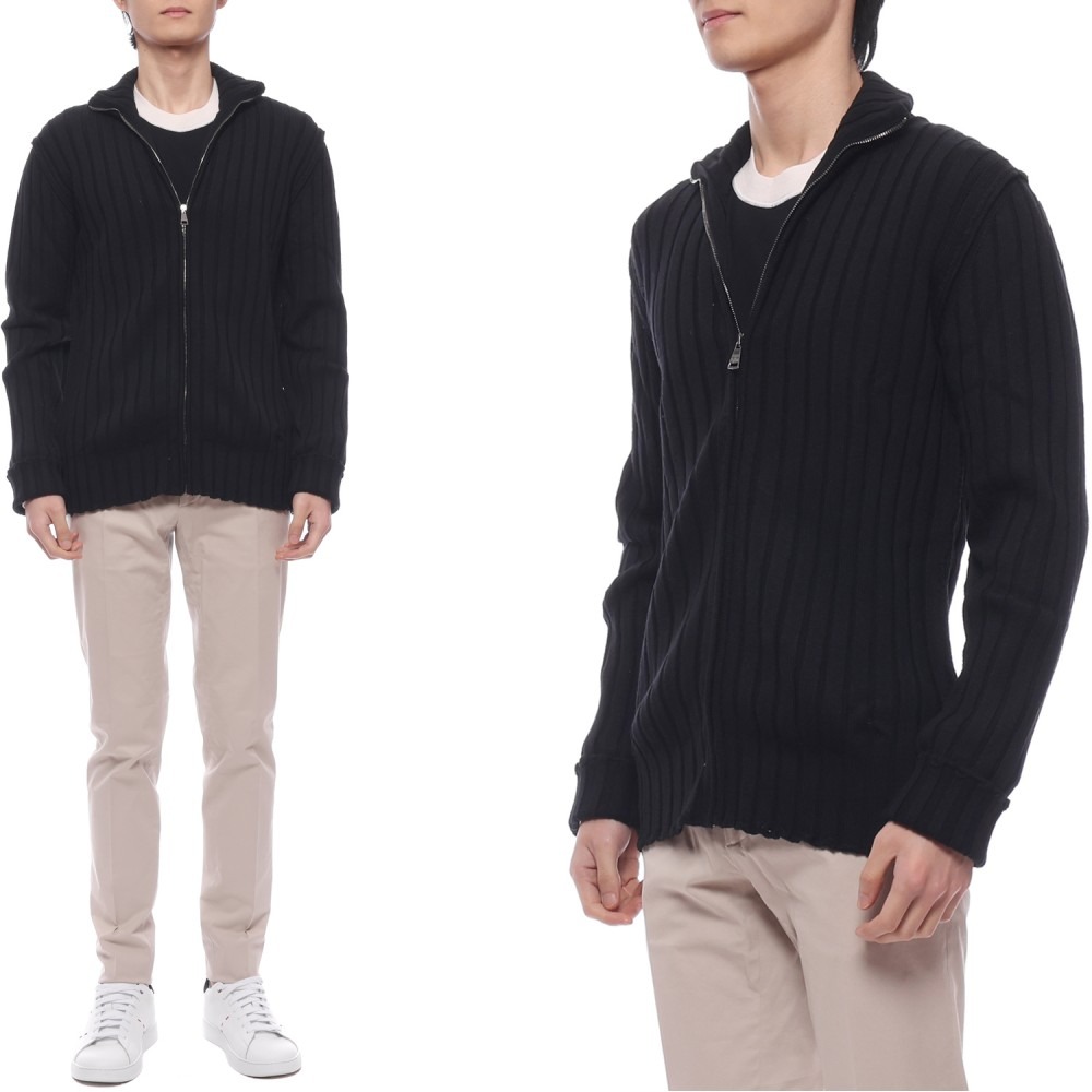남성 울 집업 니트 (GAC18K F05C9 N0000)