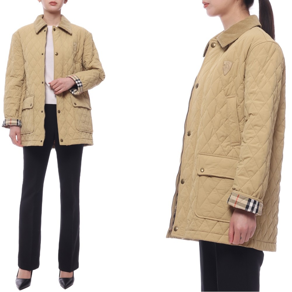 24FW Women's Corduroy Diamond Quilted Jacket (8097994 FLAX SAND 24F)