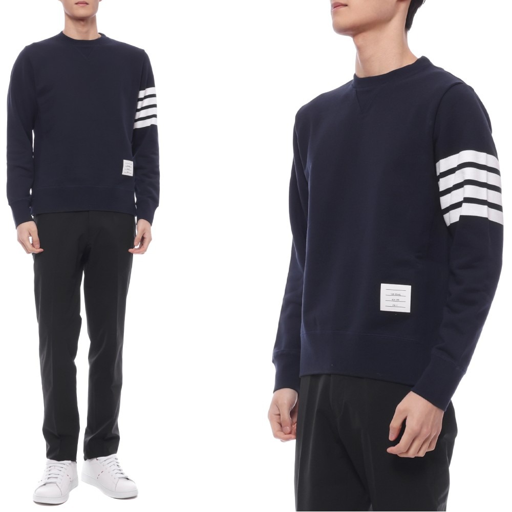 25SS 남성 사선 스트라이프 맨투맨 (MJT021H 00535 461 25S)