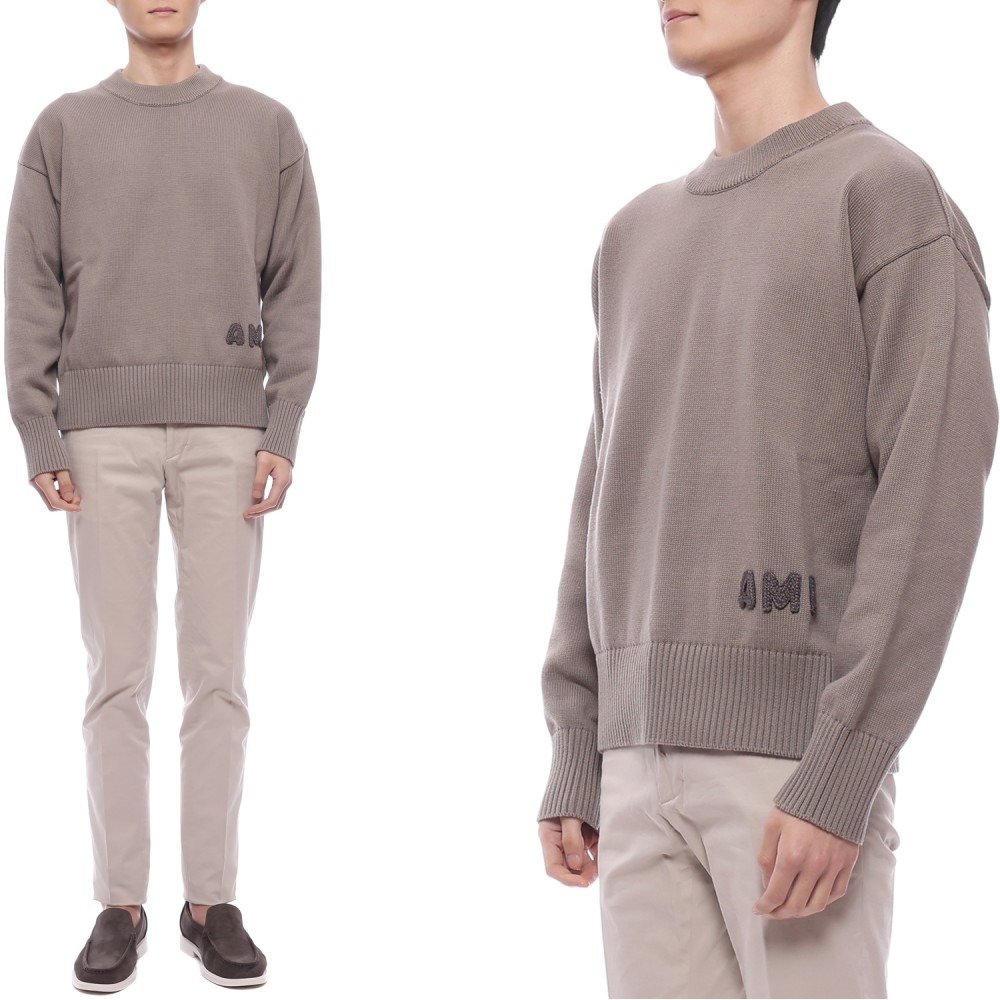 25SS 남성 로고 자수 면혼방 니트 (HKS163 KN0063 0952 M 25S)