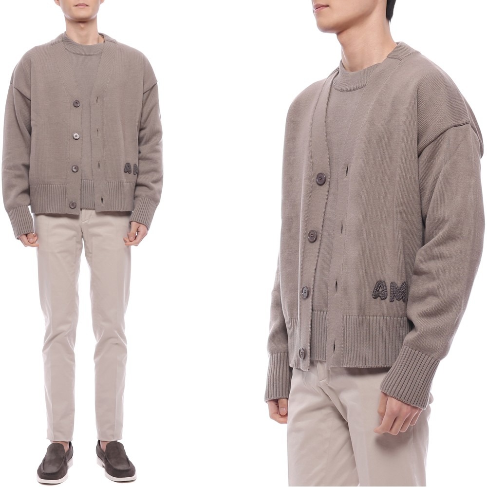 25SS 남성 로고 자수 면혼방 가디건 (HKC163 KN0063 0952 M 25S)