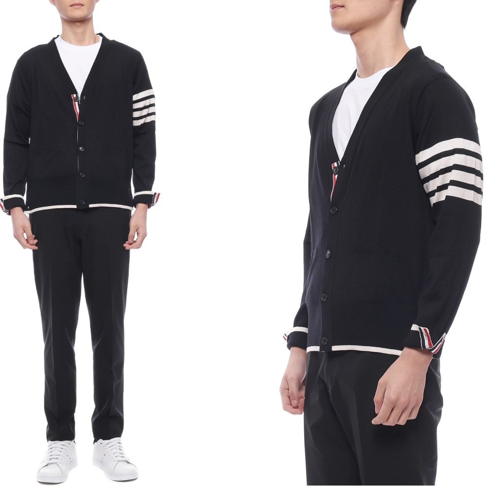 25SS 남성 사선 스트라이프 울 가디건 (MKC002D Y1014 001 25S)