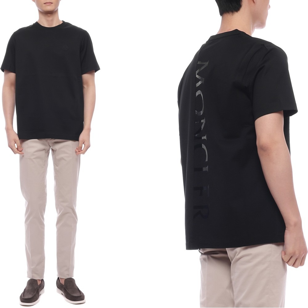 25SS 남성 버티컬 백 로고 반팔티셔츠 (8C00073 8390Y 999 25S)