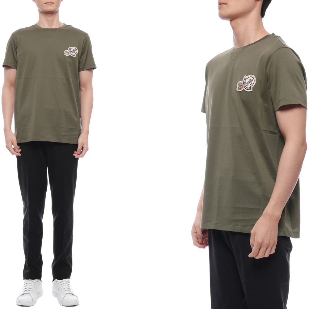 25SS 남성 더블 로고 패치 반팔티셔츠 (8C00076 8390Y 823 25S)