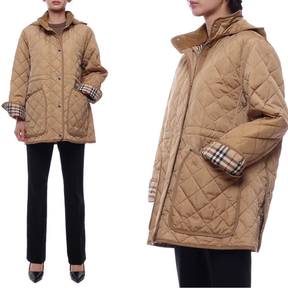25SS 여성 다이아몬드 퀼팅 후드 재킷 (8070968 ARCHIVE BEIGE 25S)