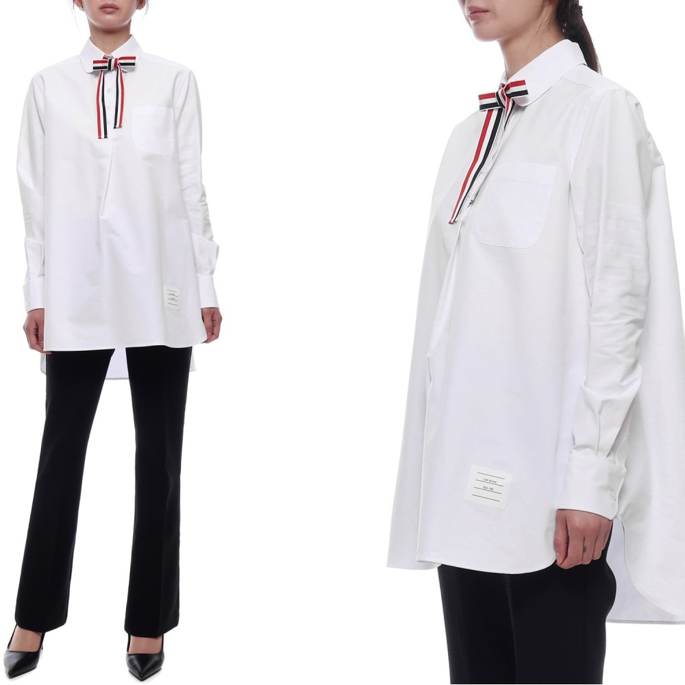 25SS 여성 보우 타이 블루종 셔츠 (FLL139A 06496 100 25S)
