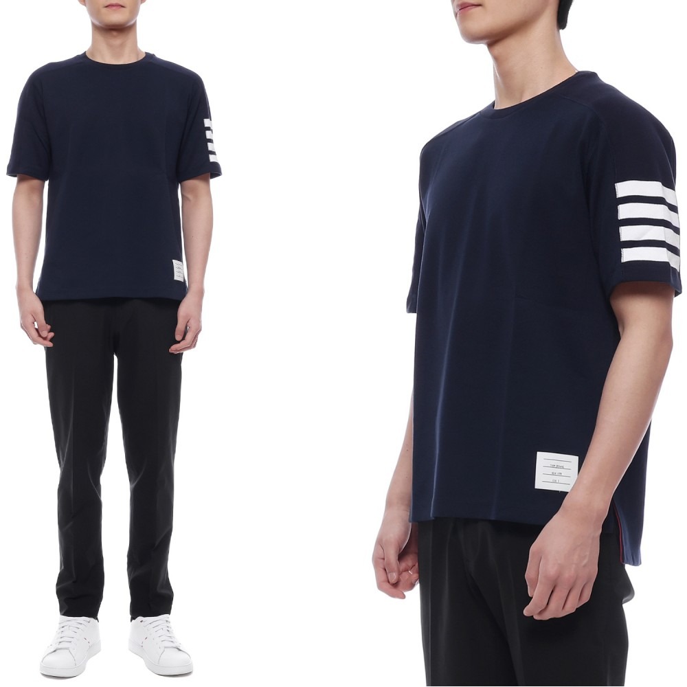 25SS 남성 사선 스트라이프 반팔티셔츠 (MJS246A 07323 415 25S)