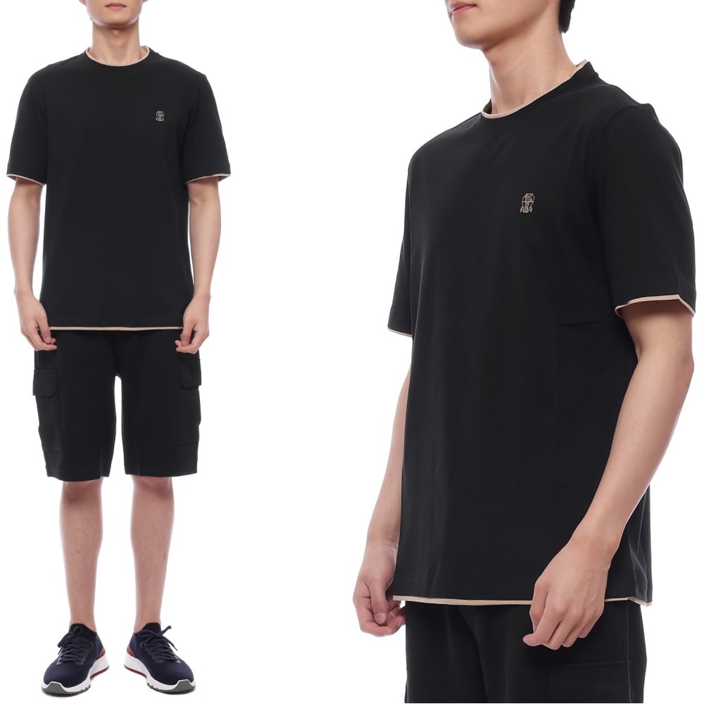 25SS 남성 로고 자수 반팔티셔츠 (M0B137427G CNH72 25S)