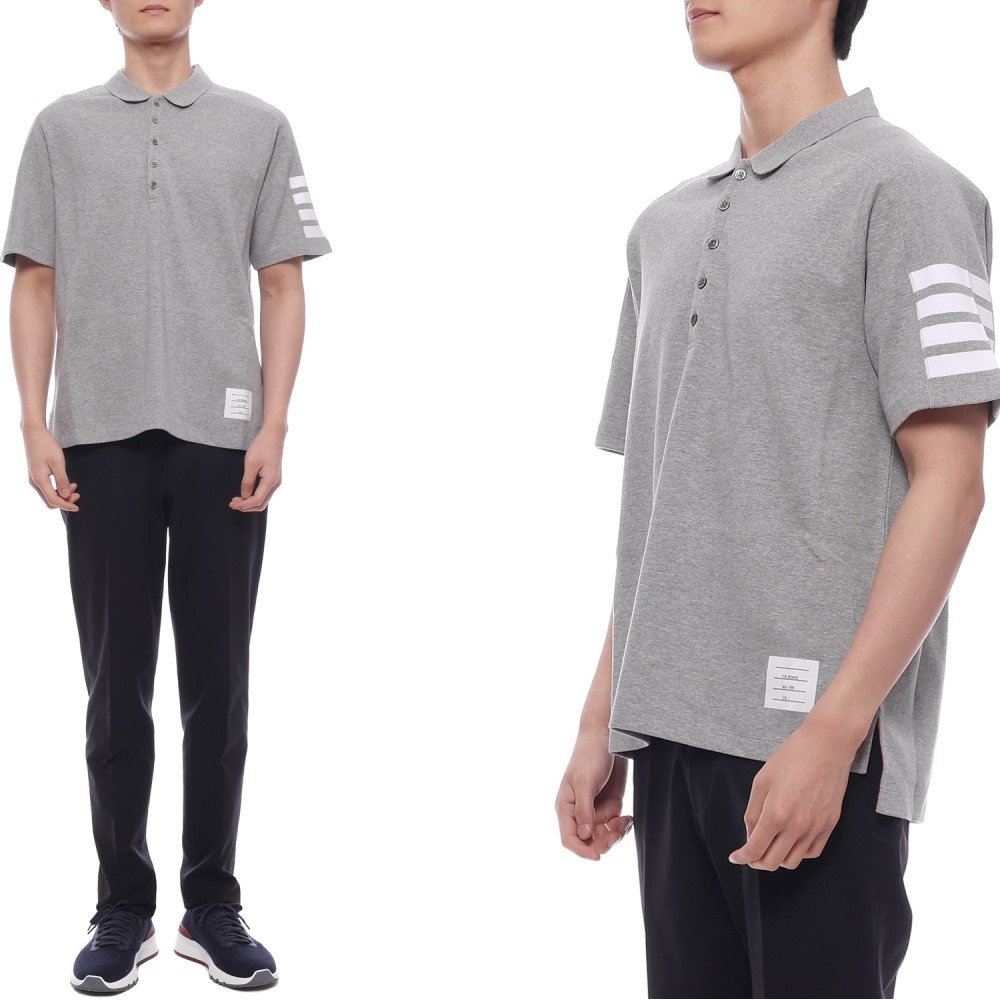 25SS 남성 사선 스트라이프 폴로 반팔티셔츠 (MJP192A 07323 055 25S)