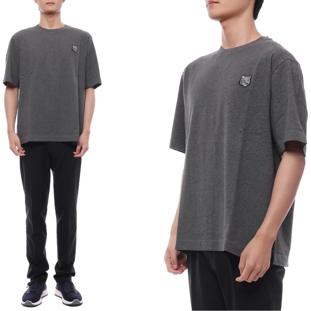 25SS 남성 볼드 폭스헤드 패치 오버핏 반팔티셔츠 (LM00107KJ0119 H170 25S)