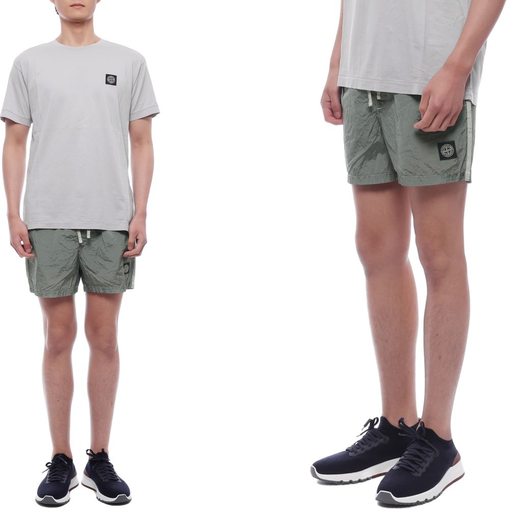 25SS 남성 나일론 메탈 쇼트 스윔팬츠 (K1S15B100006 S0043 V0055 25S)