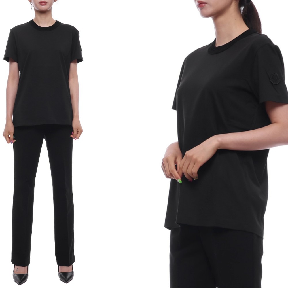 25SS 여성 크로셰 악센트 반팔티셔츠 (8C00043 89ADC 999 25S)