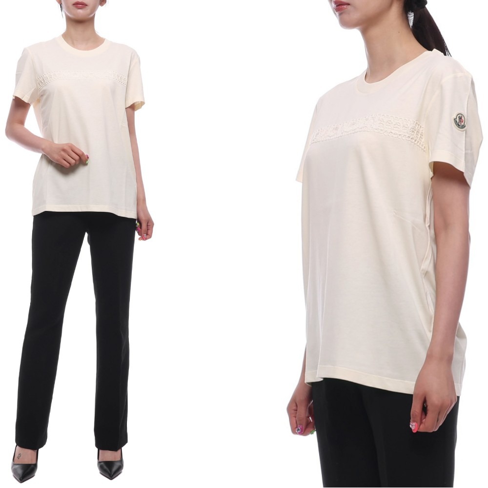 25SS 여성 로고 자수 반팔티셔츠 (8C00044 89AUO 034 25S)