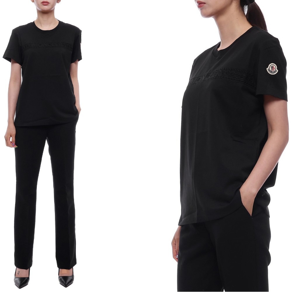 25SS 여성 로고 자수 반팔티셔츠 (8C00044 89AUO 999 25S)