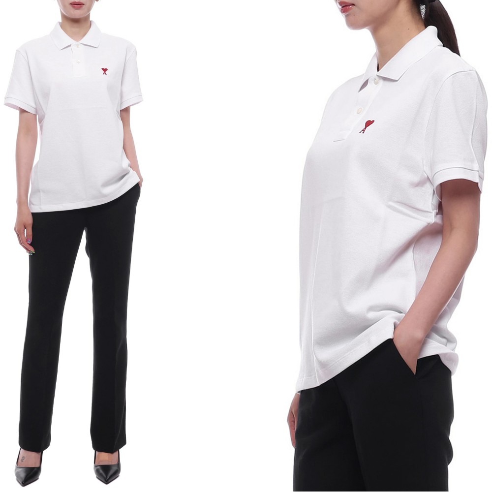 25SS 여성 하트 로고 폴로 반팔티셔츠 (BFUPL001 760 100 W 25S)
