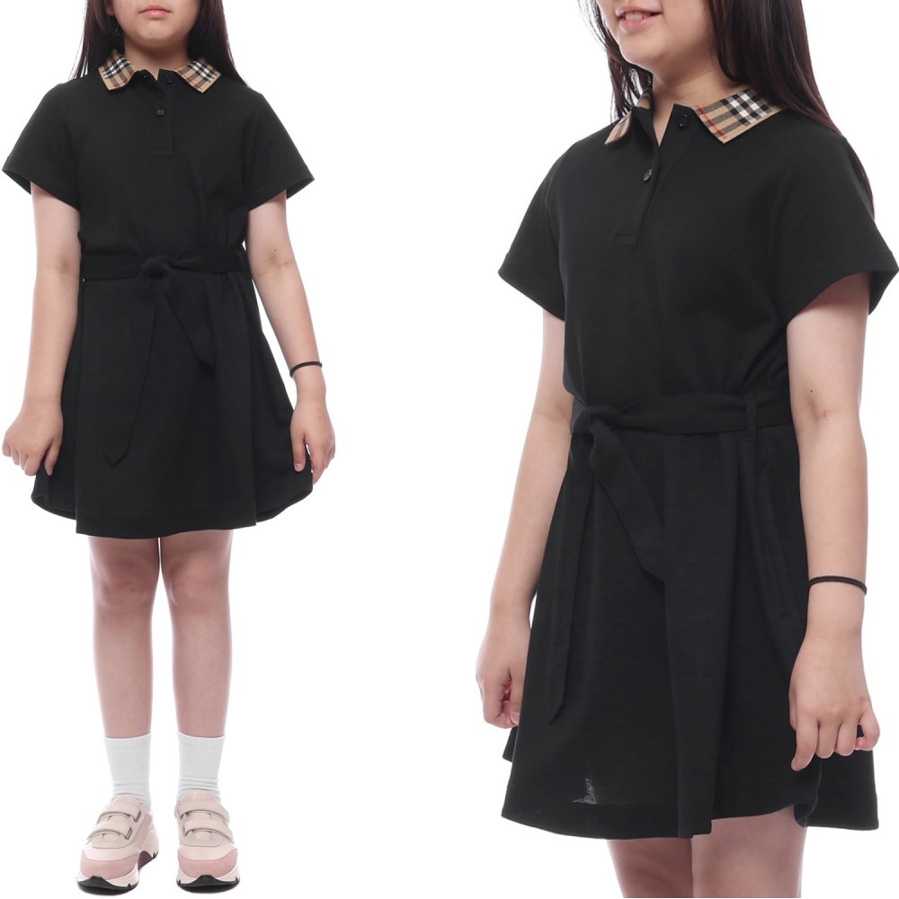 25SS 체크 카라 폴로 원피스 (8105585 BLACK 25S)
