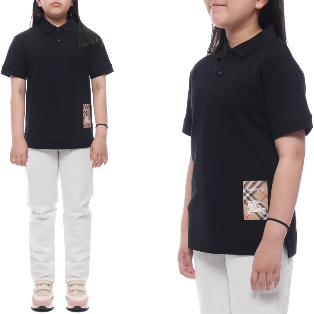 25SS 체크 라벨 폴로 반팔티셔츠 (8105079 BLACK 25S)