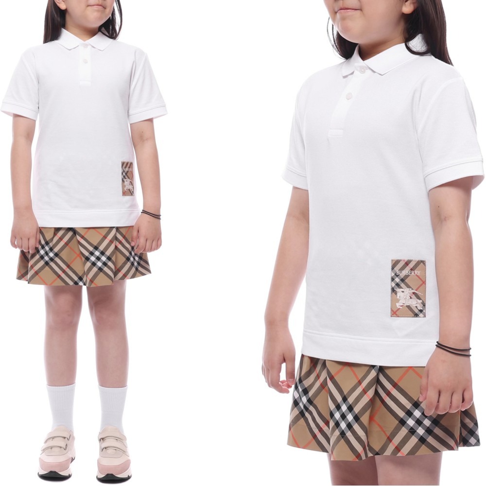 25SS 체크 라벨 폴로 반팔티셔츠 (8105080 WHITE 25S)