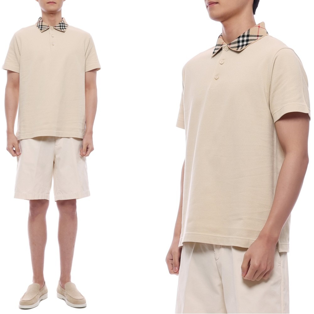 25SS 남성 체크 카라 폴로 반팔티셔츠 (8103864 NUTMEG 25S)