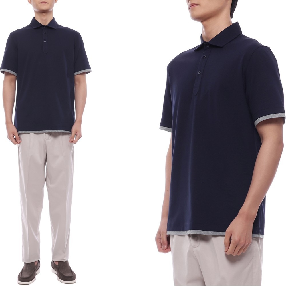 25SS 남성 페이크 레이어드 폴로 반팔티셔츠 (M0B133966 CD325 25S)