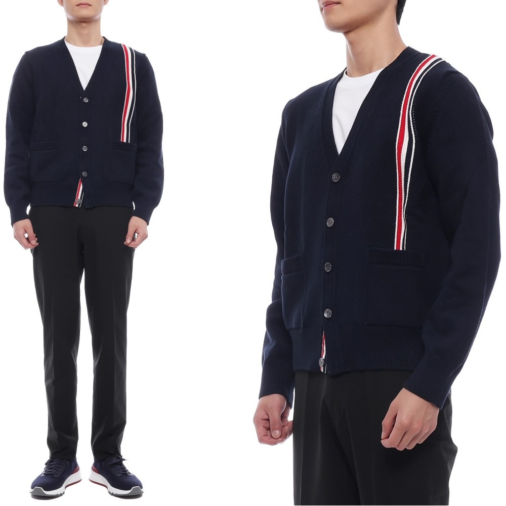 25SS 남성 RWB 스트라이프 인타르시아 가디건 (MKC530A Y3017 415 25S)