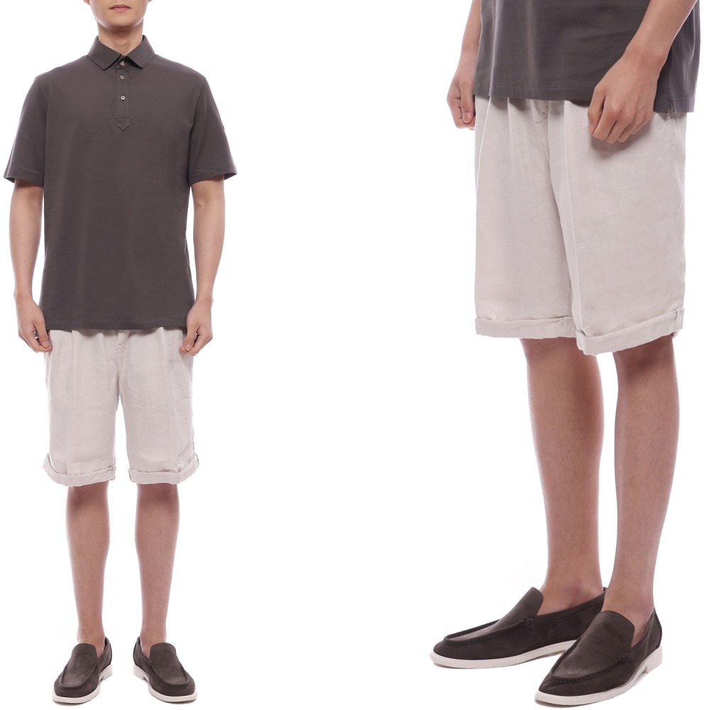 25SS 남성 린넨 롤업 버뮤다 쇼츠 팬츠 (M243DU0020 C6008 25S)