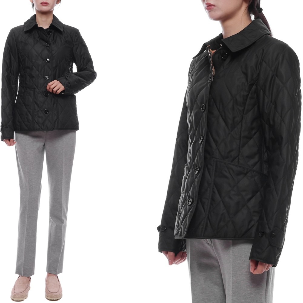 25SS 여성 다이아몬드 퀼팅 재킷 (8049866 BLACK 25S)