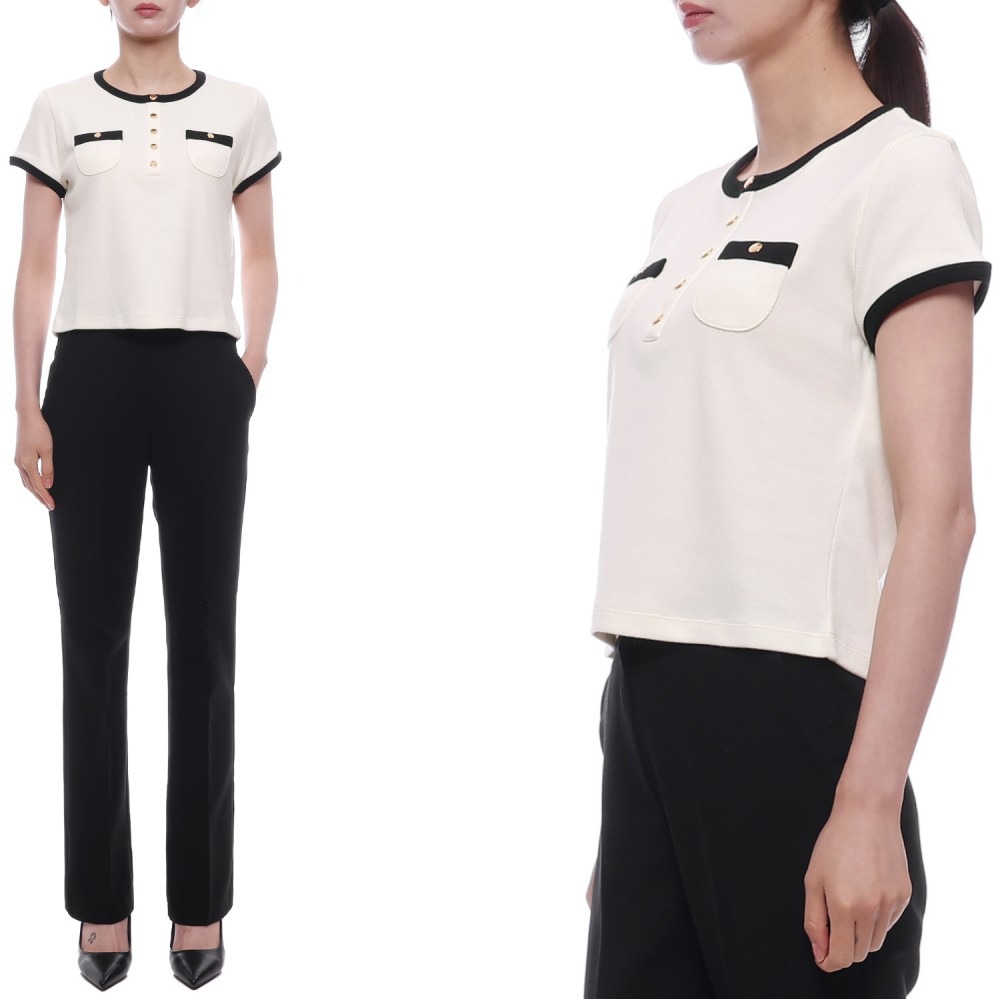 25SS 여성 코튼 저지 크롭 반팔티셔츠 (RX07H0Q12 01CB 25S)