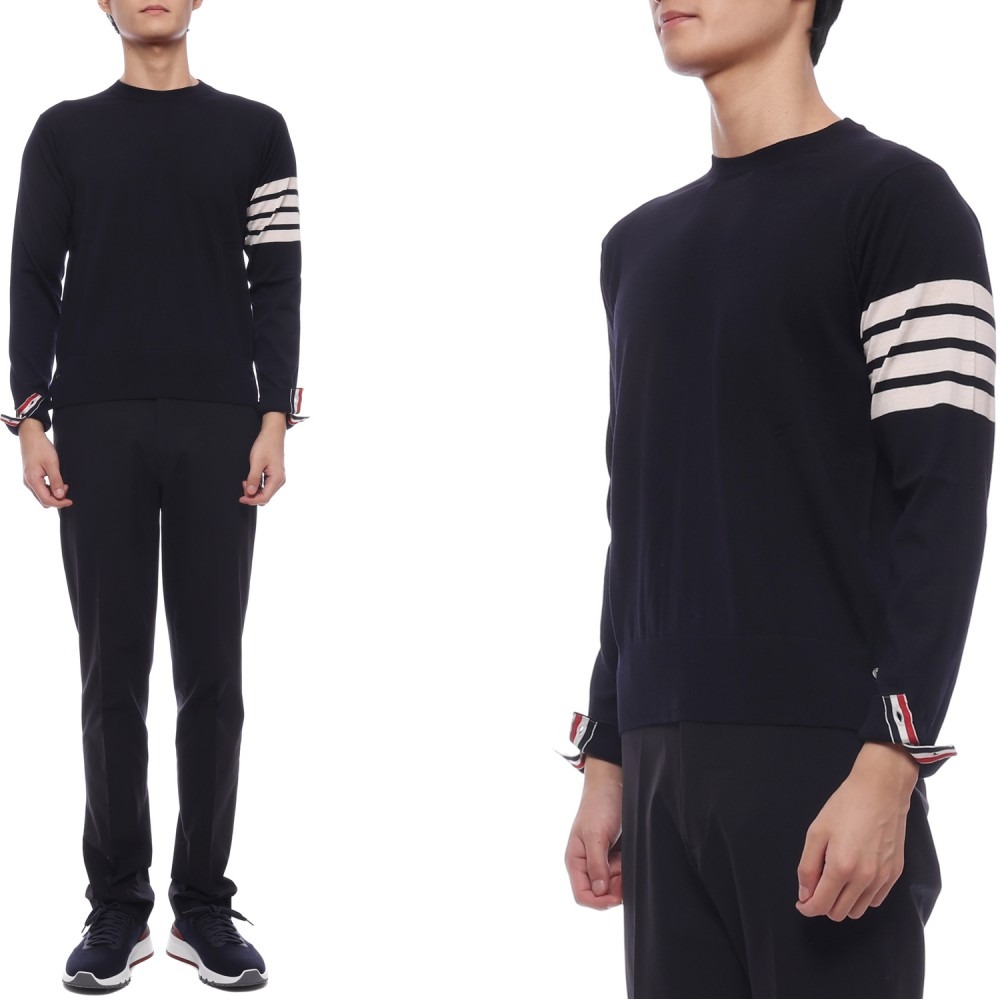 25FW 남성 사선 완장 울 니트 (MKA002A Y1014 415 25F)