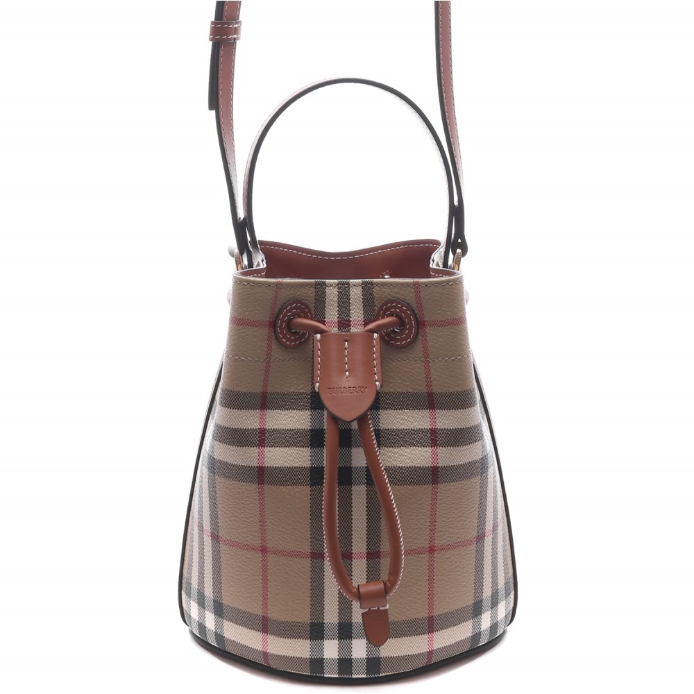 25FW 여성 체크 미니 버킷 숄더백 (8109794 VINTAGE CHECK BRIAR BROWN 25F)